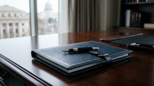Bound contract with a fountain pen resting on it, illustrating contract disputes